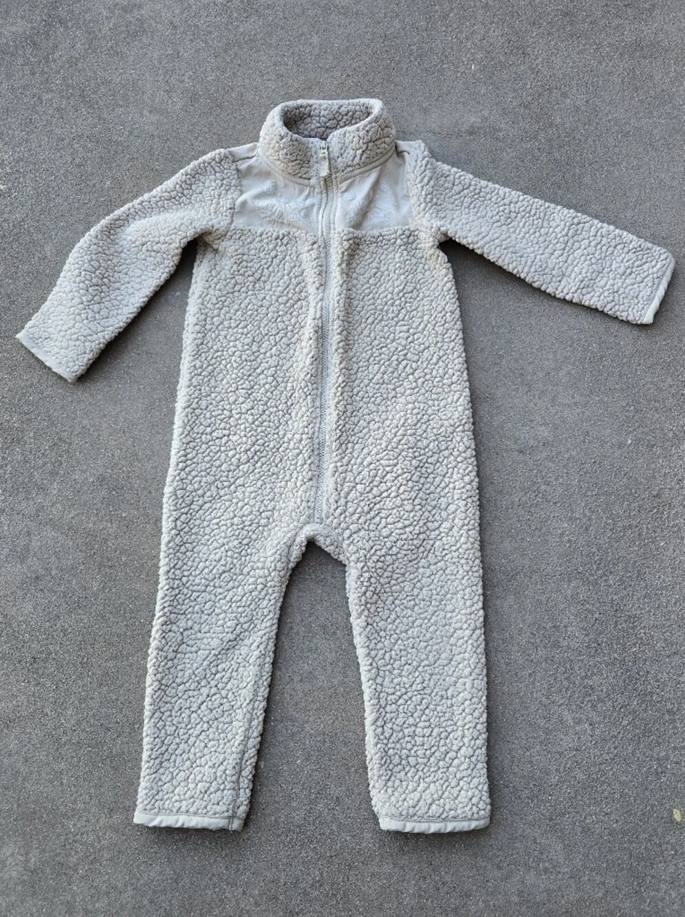 Carter's Girl's Cream Sherpa Zip-Front Kids Jumpsuit Size 24M